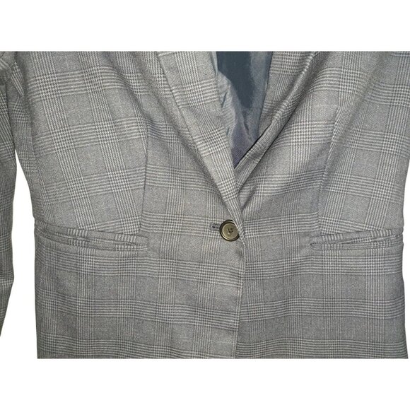 VTG Banana Republic Womens Glen Plaid Skirt & Blazer Set Size 00P Polyester Blen - Picture 2 of 11